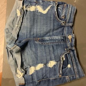 Ripped jean shorts